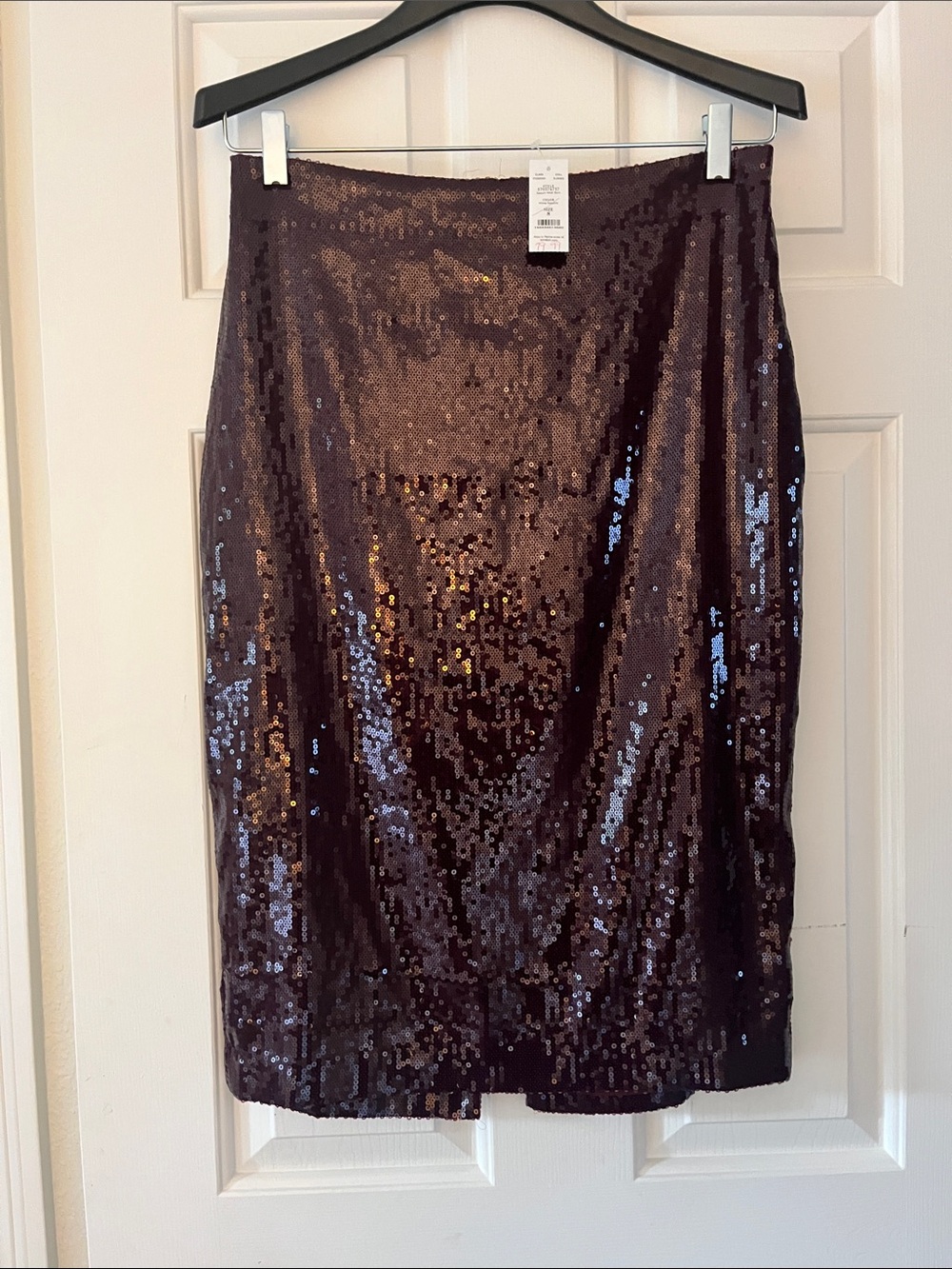 White House Black Market Plum Sequin Midi Skirt